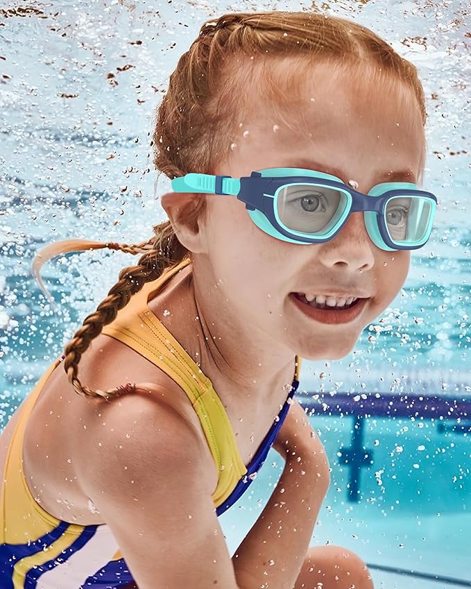 Kids Swim Goggles,Swimming Goggles for Kids 6-14, Anti-Fog UV Protection Pool Glasses for Boys Girls-StrideForce Fitness