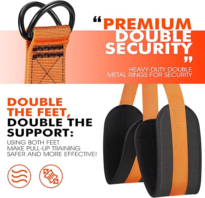 Pull Up Assistance Bands, Heavy Duty Resistance Band for Pull Up Bar, Adjustable Weight/Size with Fabric Feet/Knee Rest, Bands for Pull Up Assist for Strength Training, Pull Up Assist Band