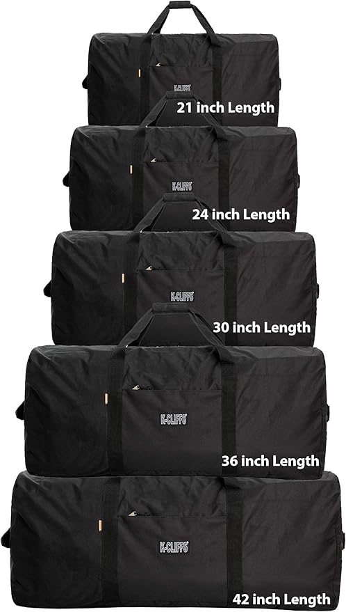 Heavy Duty Cargo Duffel Large Sport Gear Drum Set Equipment Hardware Travel Bag Rooftop Rack Bag (30" x 15" x 15", Black)