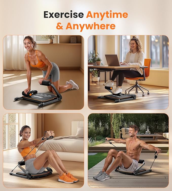 Niceday Ab Workout Equipment, Ab Machine for Stomach Workout, Ab Trainer Machine for Home, Ab Crunch Machine for Home Exercise, Sit Up Machine with Resistance Bands and 330 LBS Weight Capacity-StrideForce Fitness