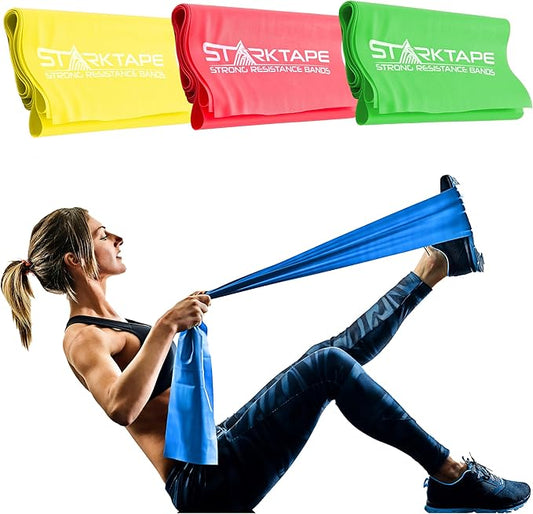 Resistance Bands Set. 3 or 5 Pack Non-Latex Physical Therapy, Professional Elastic Band. Perfect for Home Exercise, Workout, Strength Training, Yoga, Pilates, Rehab, Gym-StrideForce Fitness