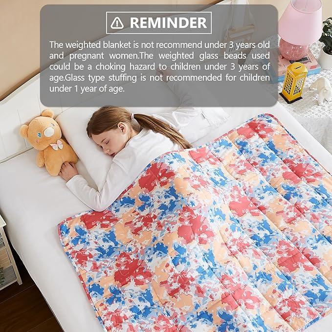 L'AGRATY Weighted Blanket - 36"x48" 3lbs Weighted Blanket Microfiber Material with Glass Beads Small Blanket for All-Season Summer Fall Winter Soft Thick Blanket-StrideForce Fitness