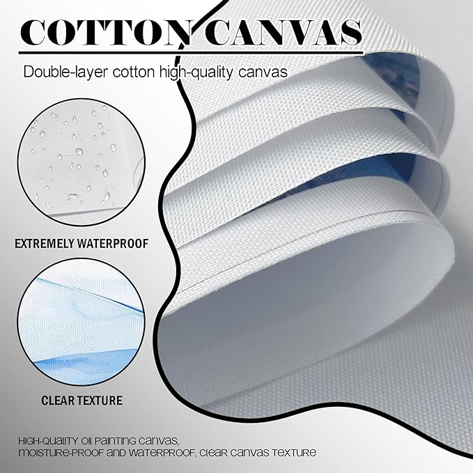 CHATYOUNG Living Room Wall Art - Tenacious Tree of Life Teal Blue Leaves Theme Large Paintings Canvas Framed Wall Picture for Office Bedroom Kitchen Office Home Decor 40"x20"-StrideForce Fitness