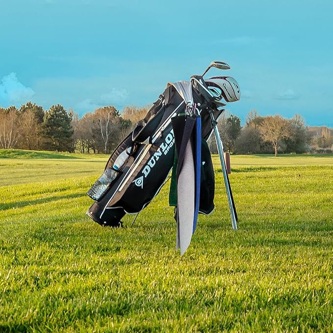 3 Pack Large Golf Towels, 16" x 24" Tri-Fold Portable Microfiber Fabric Waffle Pattern Golf Towel for Golf Bag with Carabiner Clip to Quickly Remove Sand, Mud, Dirt and Sweat-StrideForce Fitness