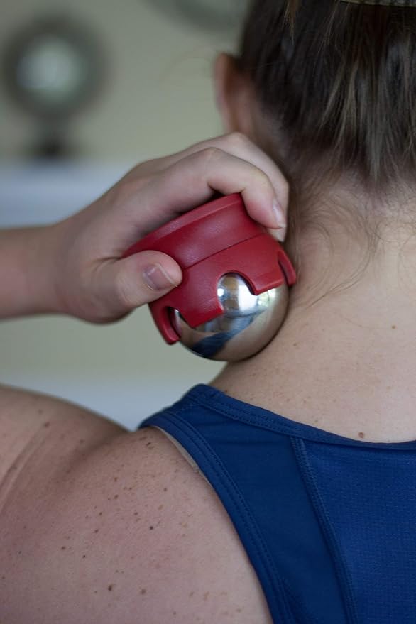 Massage Roller Ball - Stainless Steel Gel Balls for Heat + Ice Therapy - Back, Shoulder, Calf, Foot Massager with Heat or Cold - Myofascial Release - Deep Tissue Trigger Points - Hot Cold Roller..-StrideForce Fitness