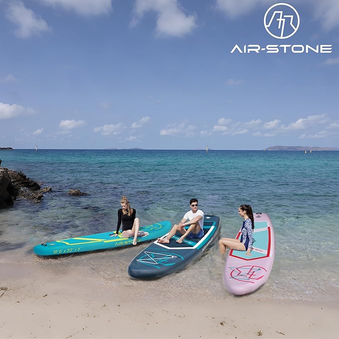 AIR-STONE 10'6” 450 lb Capacity,Inflatable Stand Up Paddle Board with sup Accessories Including Backpack, Repairing Kits, Non-Slip Deck, Leash, 3 Fins, Paddle and Hand Pump-StrideForce Fitness