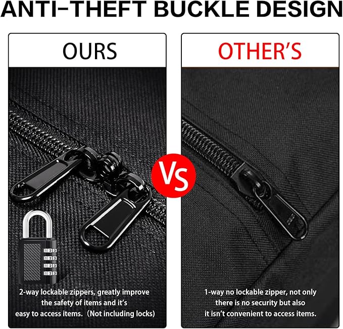 52 Inch Large Duffle Bag for Travel Camping Sport Equipment Storage Bag with 2-way Lockable Zippers(Black 52inch 2Pack)-StrideForce Fitness