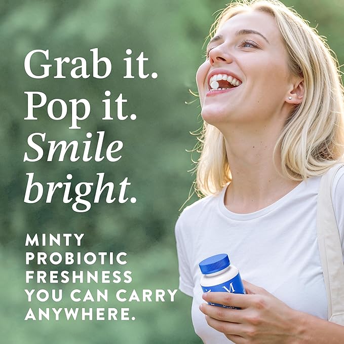 Mouthology Oral Probiotics for Mouth Bad Breath with Xylitol (210 Count Mints), Dental Probiotic, Mouth Probiotics Bad Breath Treatment and Gums