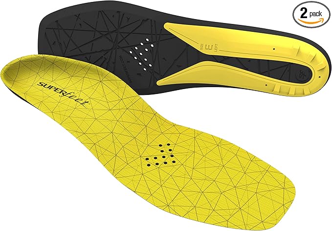 Superfeet Hockey Cushion Insoles - Foam Shoe Inserts for Skates - Professional Grade - Skate Size 11-12