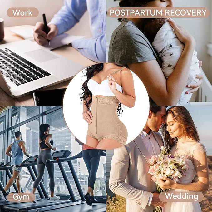 Shapewear for Women Tummy Control Fajas Colombianas Body Shaper Butt Lifter Compression Garment Open Bust Bodysuit-StrideForce Fitness