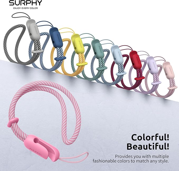 SURPHY 2 Pack Phone Lanyard for Cellphone Case, Phone Wrist Strap for Case, Cellphone Strap with 2-Color Braided, Charm Wrist Lanyard for Women, Cellphone Wrist Lanyard for Women, Rose Pink & Lilac