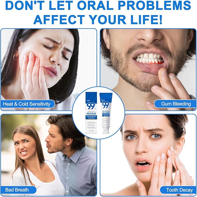 Hydroxyapatite Toothpaste for Enamel Protection and Tooth Strengthening - 9.9% Hidroxiapatita Toothpaste for Sensitive Teeth to Repair, Fluoride-Free Dental Care with Natural Mint (240g)