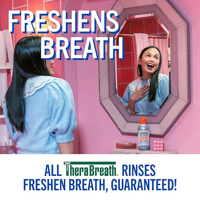 TheraBreath Whitening Mouthwash, Dazzling Mint, Dentist Formulated, 16 Fl Oz (2-Pack)
