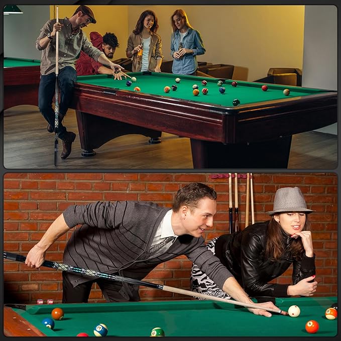 Kmise Professional Pool Cue Stick - 19 20 21oz Canadian Maple Cue Sticks, Low Deflection Shaft with Telescopic Carbon Fiber Extension, Pool Sticks for Aults, Billiard Cue Sticks with Leather Cue Case-StrideForce Fitness