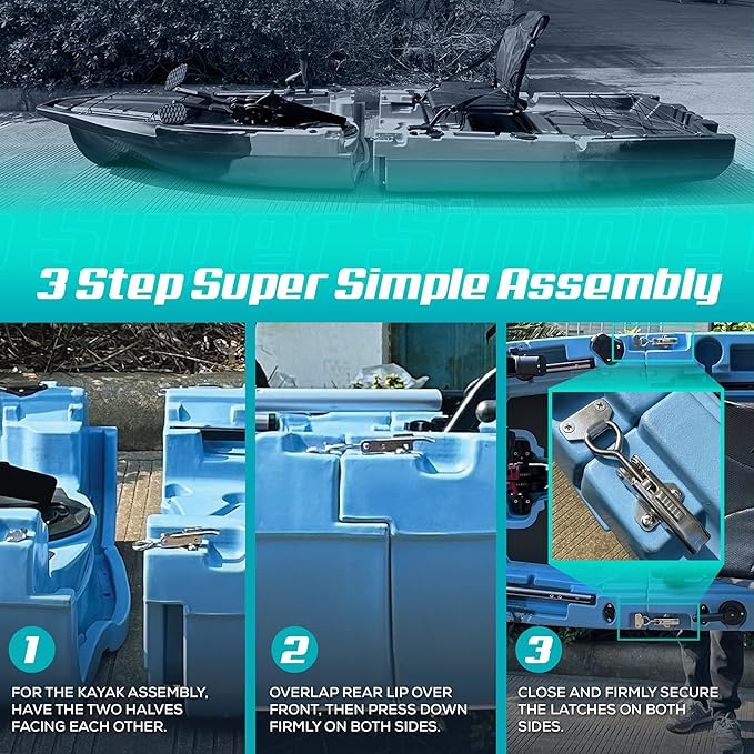 Recon Modular Fishing Kayak - 10ft Lightweight, Sit On Top Kayak for Adults & Youth - Stable & Portable, Ideal Space-Saving Design - 400 lbs Capacity