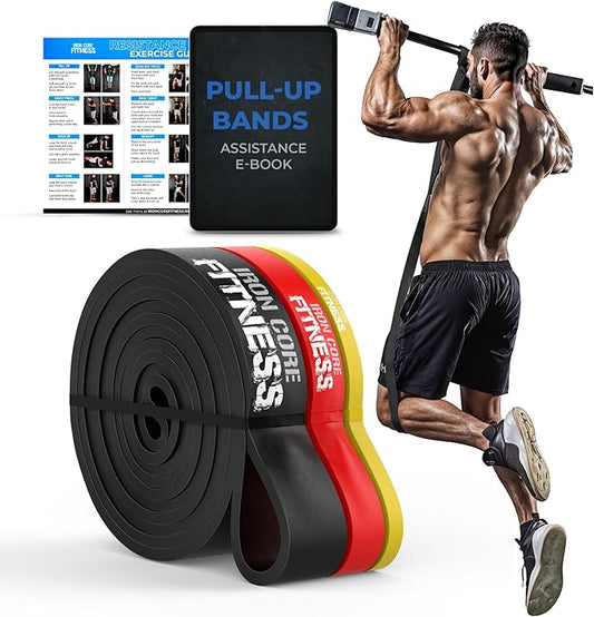 Pull Up Assistance Resistance Bands - Long Loop Power Bands for Men and Women - Strength Power Flexibility Training at Home & Gym - Ebooks & Workout Chart Included by Iron Core Fitness-StrideForce Fitness