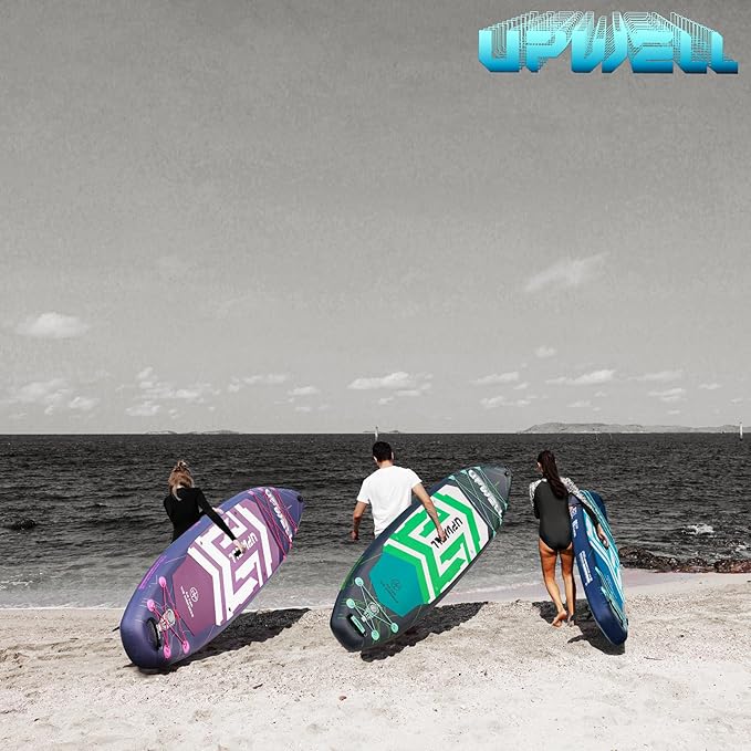 UPWELL 11'6"×35" Extra Wide Inflatable Paddle Board, Stand Up Paddle Board for Youth & Adults, Stable Design, Premium SUP Accessories, 120L Backpack, 10L Dry Bag, Paddle, Leash, Hand Pump, US Fins-StrideForce Fitness