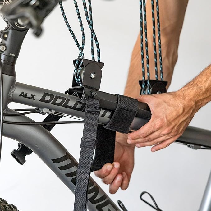 StoreYourBoard Bike Hoist, No-Slip Bicycle Ceiling Storage, Heavy-Duty Garage Pulley Lift System, Road, MTB, Fat Tire, Ebike Hanger-StrideForce Fitness