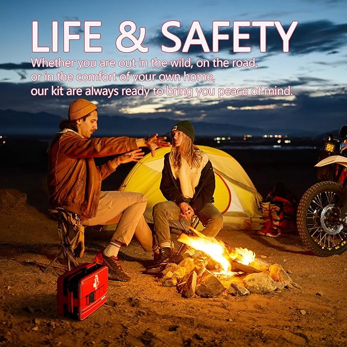 Comprehensive First aid Kits, First Aid Trauma Kit with Labelled Compartments for Cars, Home, Office, Backpacking, Camping, Traveling, and Cycling -324 Pieces-StrideForce Fitness