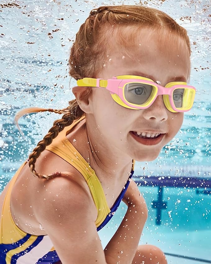 Kids Swim Goggles,Swimming Goggles for Kids 6-14, Anti-Fog UV Protection Pool Glasses for Boys Girls-StrideForce Fitness
