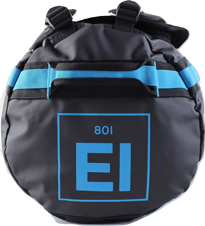 Element Equipment Trailhead Duffel Bag Shoulder Straps Waterproof Black/Blue Medium-StrideForce Fitness