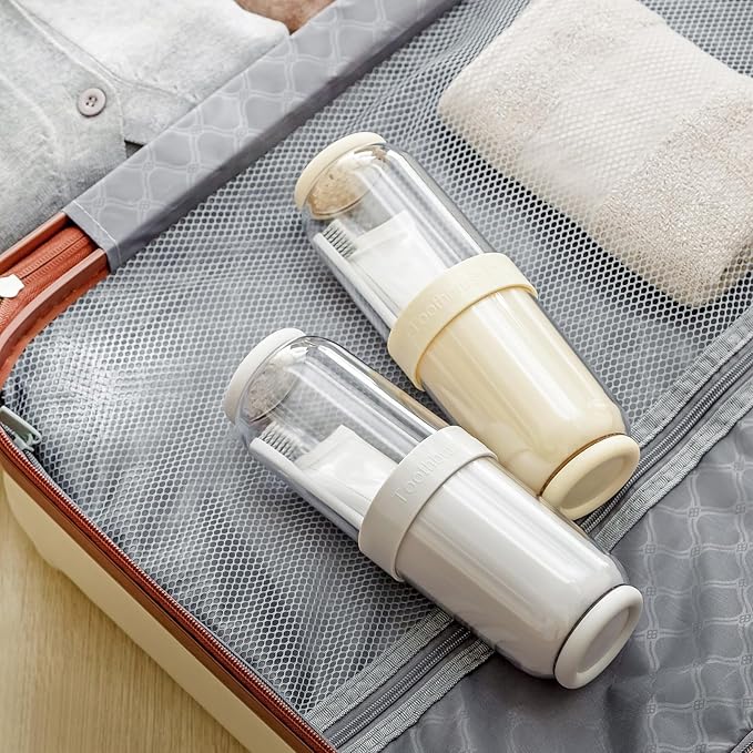 Toothbrush Cup with Cover, Travel Toothbrush Case Portable Toothbrush Holder for Traveling Business Camping School Bathroom (Green)