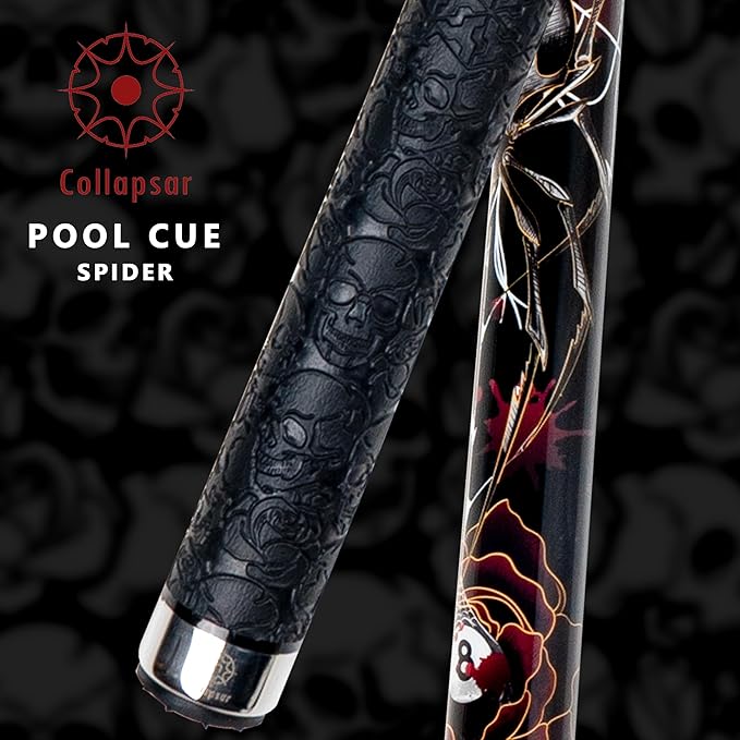 Collapsar CBP Pool Stick with 1X1 Hard Case,13mm Tip with Low Deflection Technology Billiard Cue,58" 2-Pieces 19-21 oz Professional Pool Cue Set-StrideForce Fitness