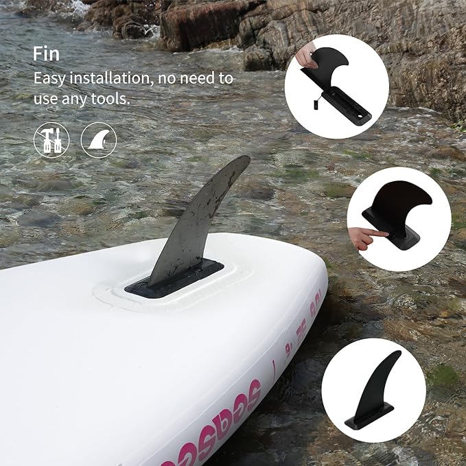 Inflatable Stand Up Paddle Board with Sup Board Accessories, Durable, Lightweight,Wide Stable Design,Wide Non-Slip Deck, Non-Slip Comfort Deck Pink Paddle Board for Women & Girls-StrideForce Fitness