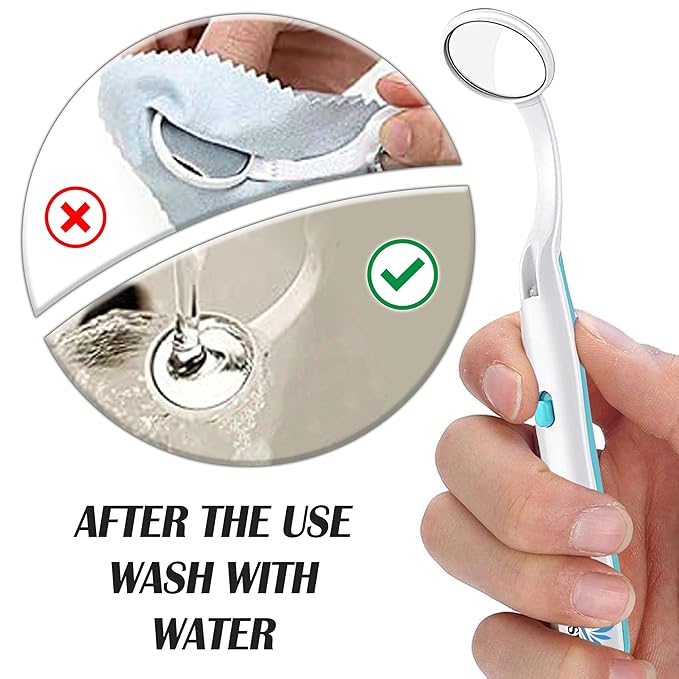 LED Dental Mirror with Light β Oral Inspection Tool for Teeth, Gums & Tongue β Anti-Fog Reusable Mouth Mirror for Home Dental Care, Hygiene Check & Oral Cleaning β Dentist Tool by ARSUK β 2 Pack