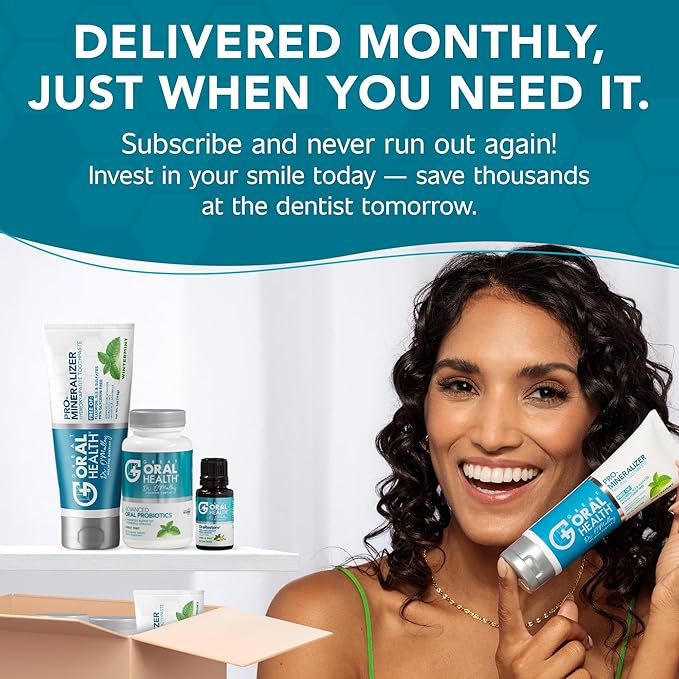 Dentist Formulated Oral Health System with Fluoride Free Remineralizing Nano Hydroxyapatite Toothpaste, OraRestore Mouthwash Concentrate & Oral Probiotics for Bad Breath, Enamel Strength, Oral Balance