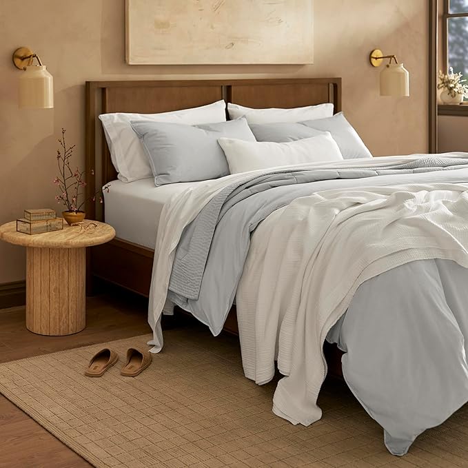 BOLL & BRANCH Dream Bed Blanket - Full/Queen, White - Luxury 100% Organic Cotton - Soft, Lightweight and Breathable - Cloud-Like Touch-StrideForce Fitness