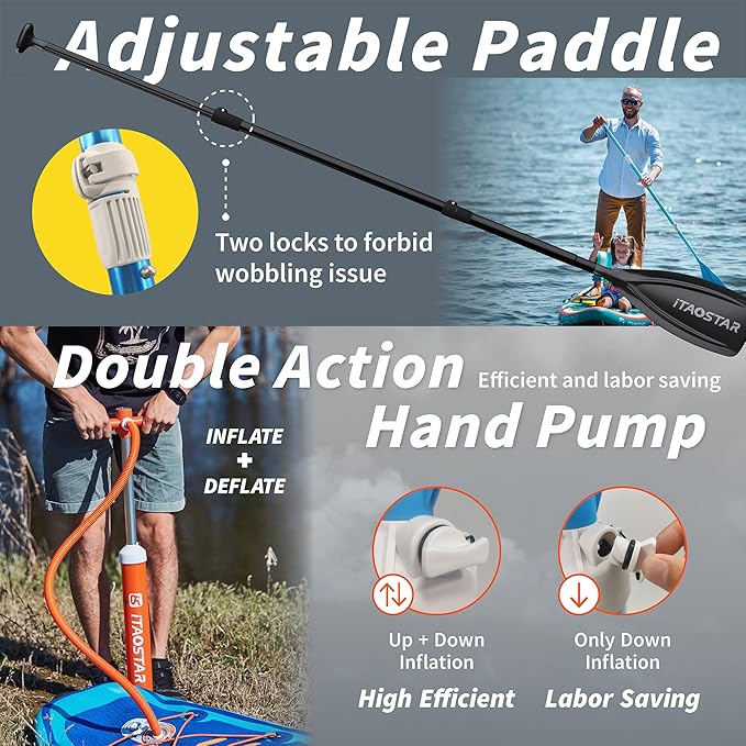 Lead 11‘ x 33" / 12’×35" Inflatable Stand Up Paddle Board - Premium SUP Board Kit - Ultra Stable Paddleboard for Adults & Youth - All Skill Levels - for Lakes, Oceans-StrideForce Fitness