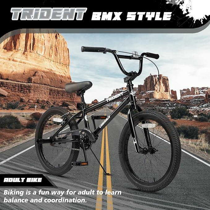 20 24 26 Inch BMX Race Bike Trident Bicycles Beginner-Level to Advanced Riders with 2 Pegs, Multiple Colors-StrideForce Fitness