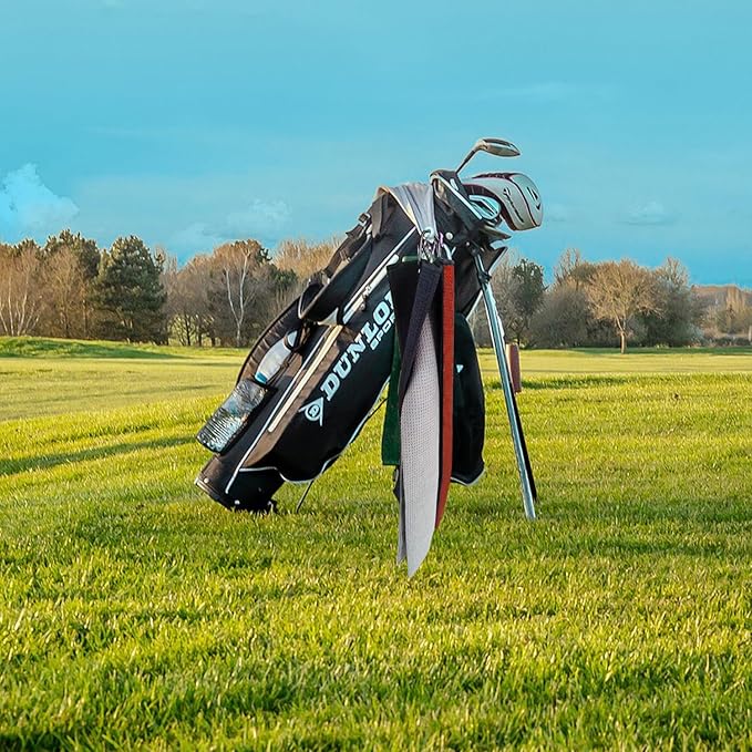 3 Pack Large Golf Towels, 16" x 24" Tri-Fold Portable Microfiber Fabric Waffle Pattern Golf Towel for Golf Bag with Carabiner Clip to Quickly Remove Sand, Mud, Dirt and Sweat-StrideForce Fitness