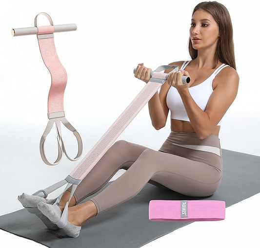 Multifunctional Tension Rope Set – Sit-Up Assistance, Knitted Fitness Equipment for Abdominal/Waist/Arm/Leg Stretching & Weight Loss Training,Gift a 90 Pound Knitted Resistance Strap-StrideForce Fitness