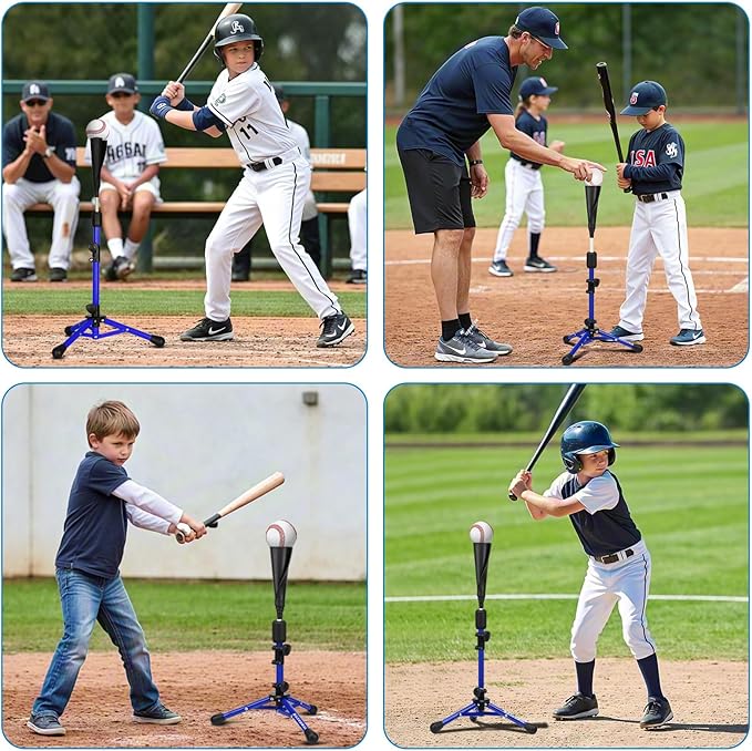 Baseball Tee for Kids,Batting Tee,Softball Tee,Youth Hitting Tee,Teeball Tee,Travel Tee,Easy Adjustable Height-StrideForce Fitness