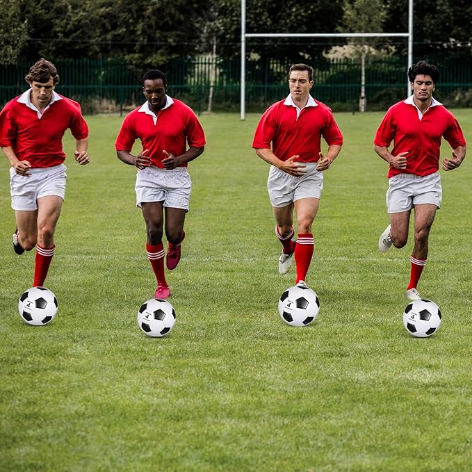 Sotiff 24 Pcs Size 5/4 Soccer Ball Bulk with 24 Pump Deflated Soccer Balls for Kids Teen Football Bulk for Game Training School Team Sports Adults Player Practice Outdoor-StrideForce Fitness