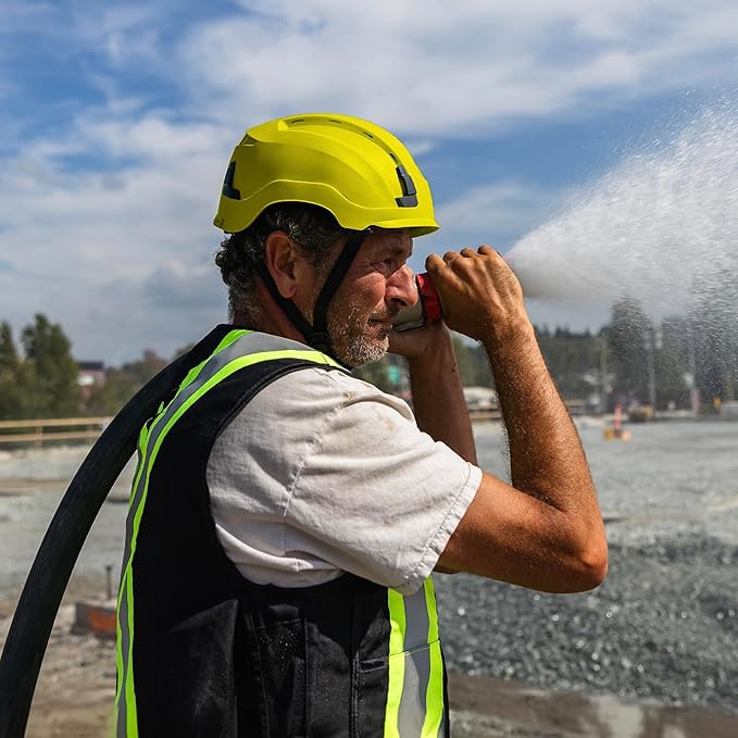 GE Safety Helmet: ANSI Type 2 Class G & E, Advanced Impact Technology, Ultra Comfortable Memory Foam, Heat Stress Reduction, Compatible with Accessories, Adjustable Size OSHA Approved-StrideForce Fitness