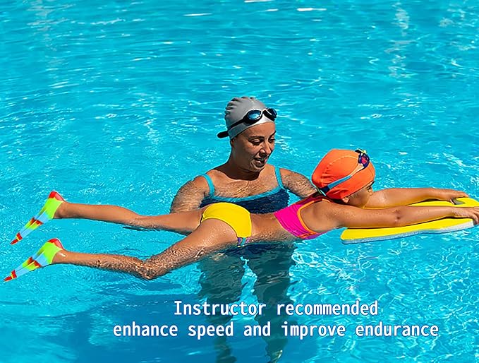 Kids Swim Fins,Short Comfortable Flippers for Lap Swimming and Training for Child,Girls,Boys,Beginners-StrideForce Fitness