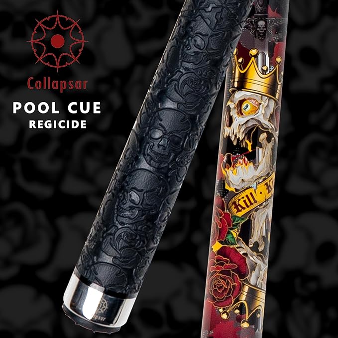 Collapsar CBP Pool Stick with 1X1 Hard Case,13mm Tip with Low Deflection Technology Billiard Cue,58" 2-Pieces 19-21 oz Professional Pool Cue Set-StrideForce Fitness