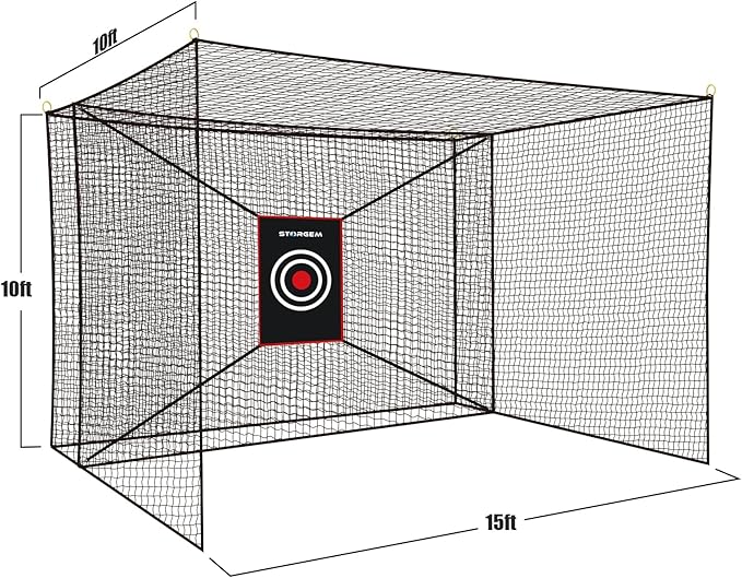 Storgem Golf Batting Cage Net with Extra Striking Net, Net Only, Heavy Duty Golf Hitting Practice Net, Backyard Batting Cage for Sports Training-StrideForce Fitness