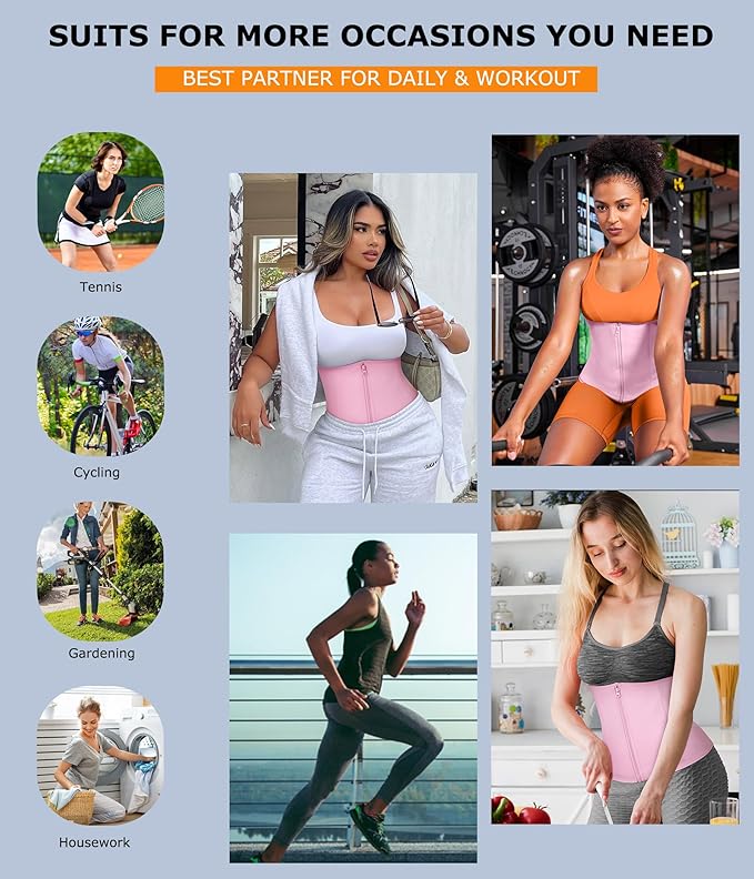 TrainingGirl Waist Trainer for Women Lower Belly Waist Trimmer Corset Tummy Wrap Workout Sweat Belt Band Sports Sauna Suit-StrideForce Fitness