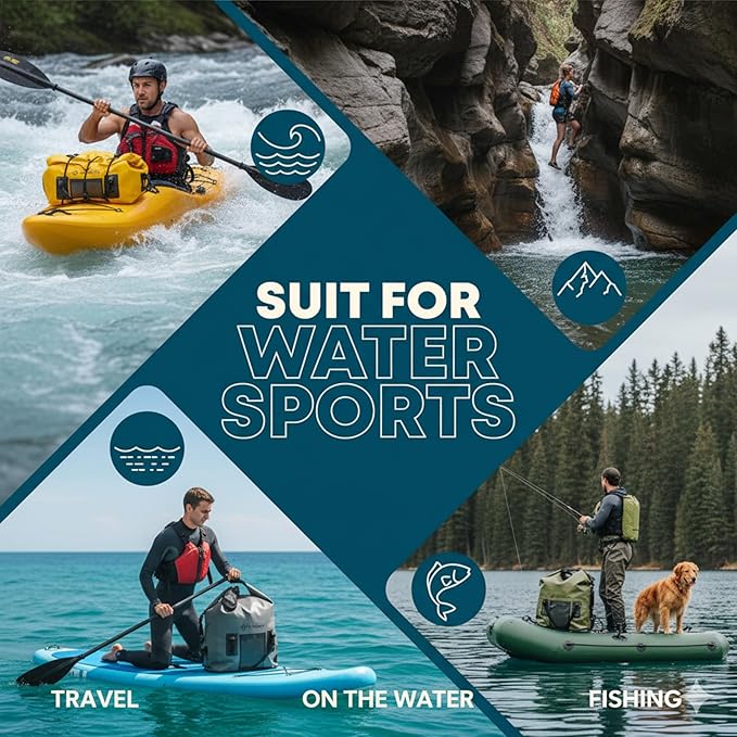 Earth Pak Waterproof Duffel Bag - Heavy Duty Motorcycle Dry Bag with Large Storage Space Perfect for Traveling, Camping, Kayaking, Fishing & Canoeing Bag 50L/70L/90L/120L Sizes-StrideForce Fitness