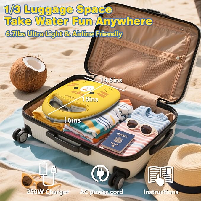 Electronic Swim Kickboard, Underwater Scooter Surfboard Underwater Scooter Portable Swimming Kickboard with Safety Lock for Kids Adults Water Sports-StrideForce Fitness