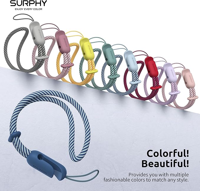 SURPHY 2 Pack Phone Lanyard for Cellphone Case, Phone Wrist Strap for Case, Cellphone Strap with 2-Color Braided, Charm Wrist Lanyard for Women and Men, Blue Jay & Gray