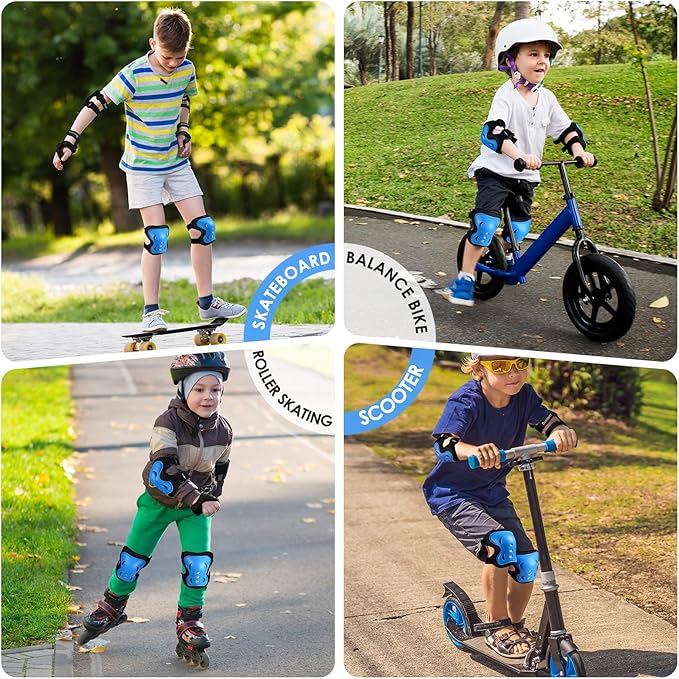 BOSONER Kids/Youth Knee Pad Elbow Pads Guards Protective Gear Set for Roller Skates Cycling BMX Bike Skateboard Inline Skatings Scooter Riding Sports-StrideForce Fitness
