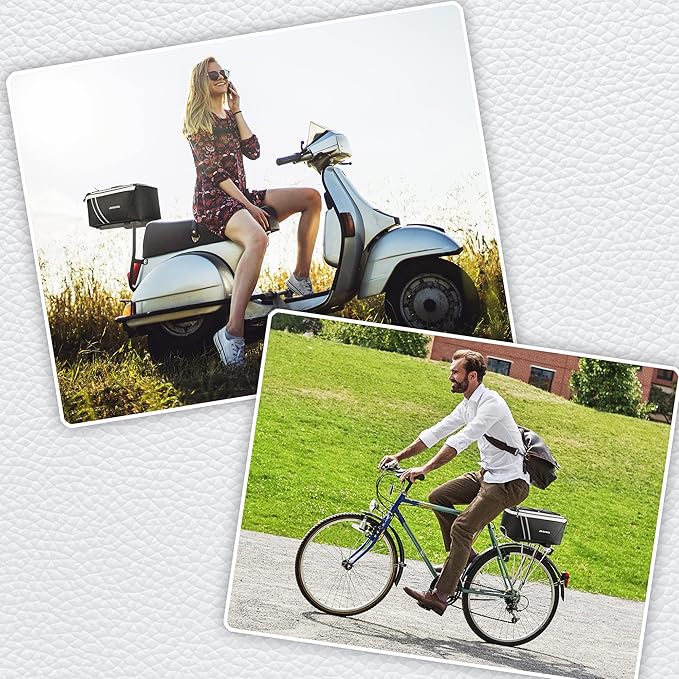 JXFUKAL Rear Bike Rack Bag with Rain Cover, 7L/9L/10L/12L Waterproof Bicycle Ebike Saddle Bag Cycling Pannier Trunk Carrier with Reflector & Adjustable Cord for Commuter Travel Outdoor-StrideForce Fitness