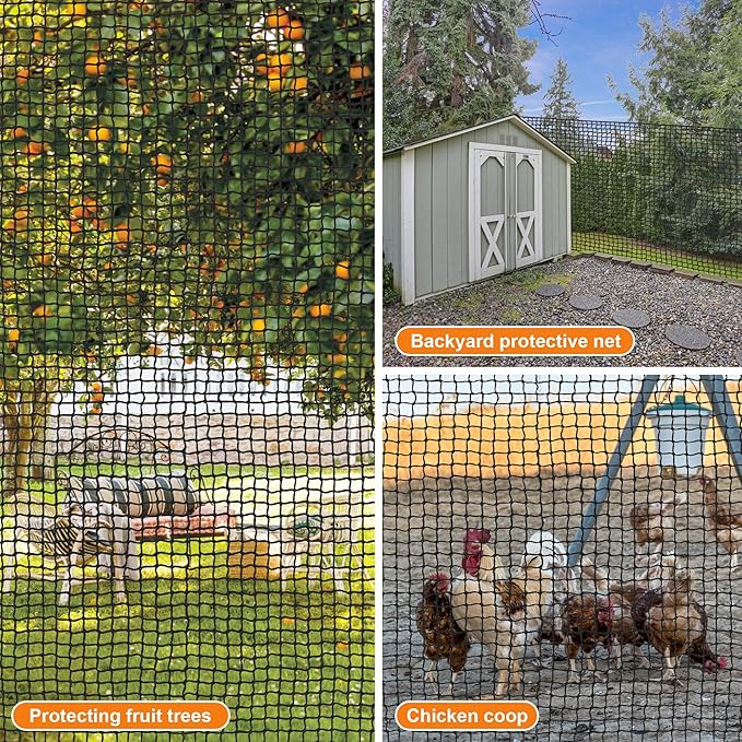 Nylon Golf Net 10-50ft - Practice Hitting Net With Rope and Carabiners, Durable Weatherproof Barrier for Baseball, Hockey, Soccer-StrideForce Fitness