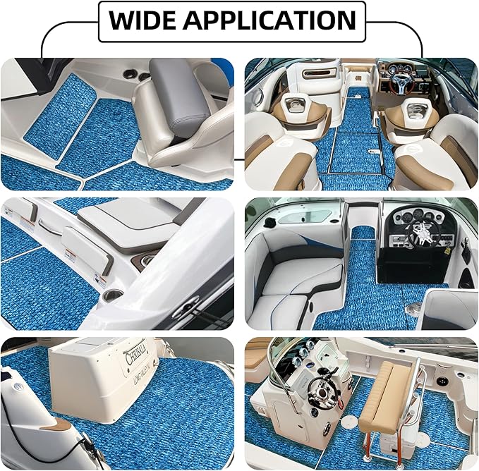 FOCEAN Boat Flooring EVA Foam Boat Decking Faux Teak Marine Flooring Boat Mat Boat Carpet Sheet for Motorboat RV Yacht Kayak Surfboard, 94.5"x 47.2"/35.4"/23.6"/15.7"-StrideForce Fitness