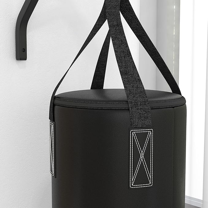 Soozier Unfilled Punching Bag for Adults, Heavy Bag Wall Mount Set with Bracket, Boxing Gloves, Hand Wraps and 360° Swivel Hook for Muay Thai and MMA Training-StrideForce Fitness